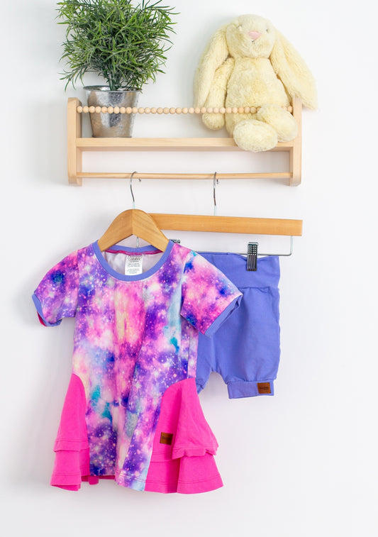 Calabee Creations 3T Pink, Purple, Blue Short Set