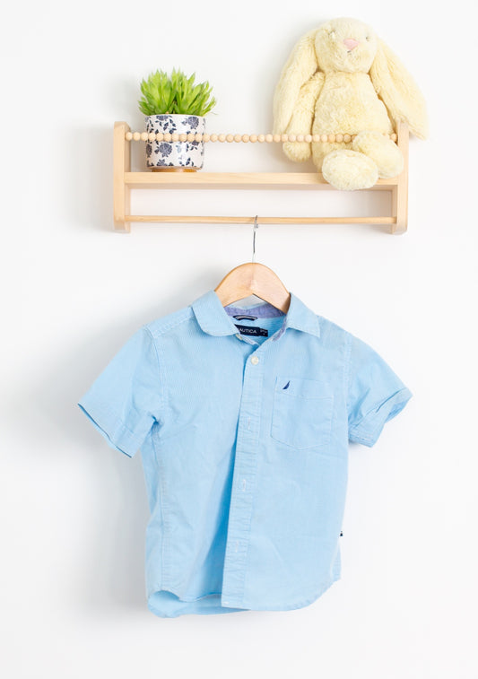 Nautica 4T Light Blue Checked Button Up