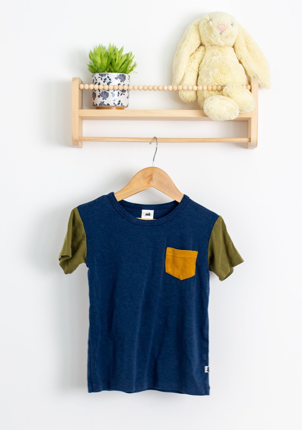 Little & Lively 3-4Y Navy blue and olive green TShirt