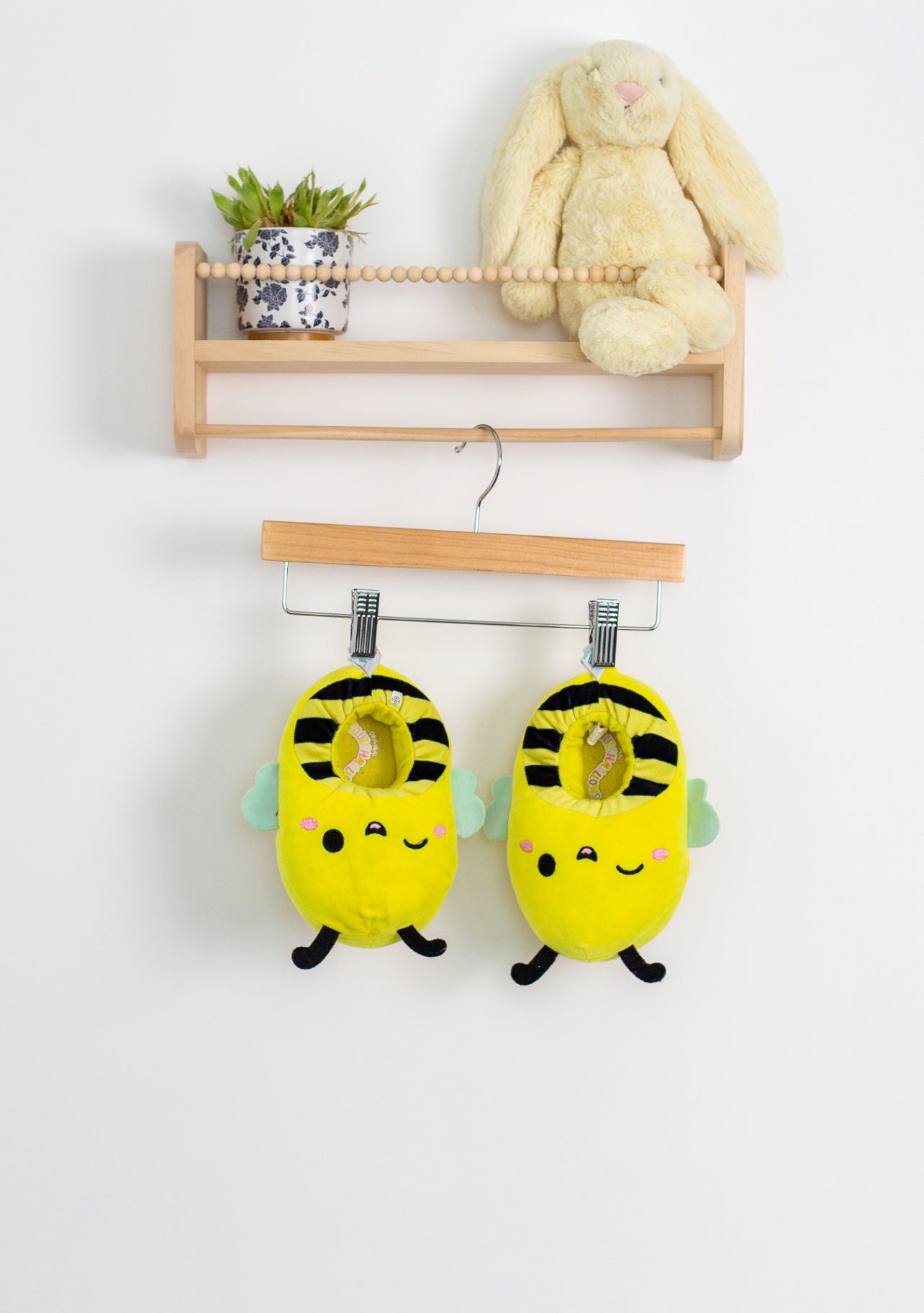 Squishmallows 11C Yellow and black Bee Slippers