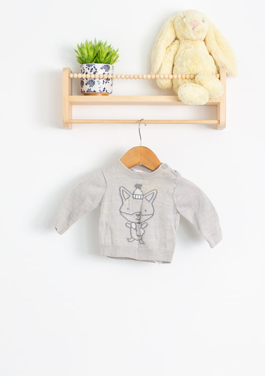 Joe Fresh 0-3M Knit Fox Cardigan