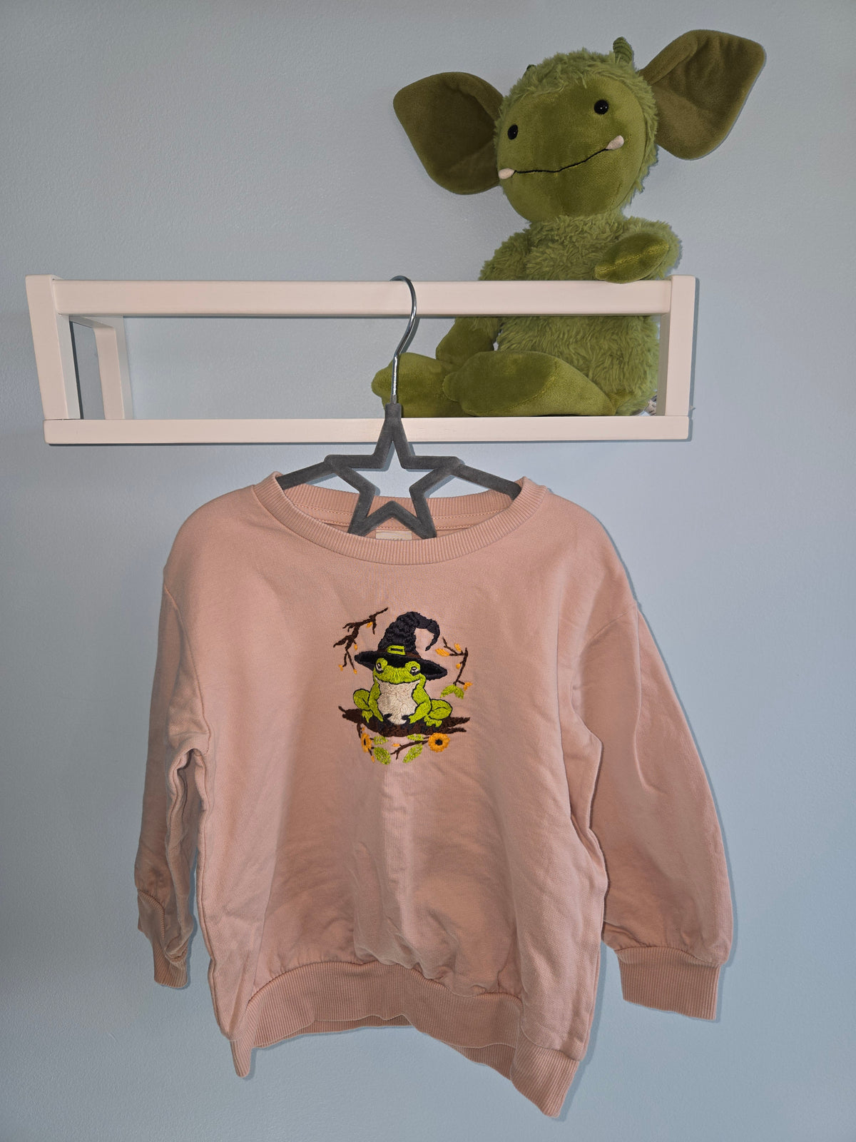Small Shop Embroidered Crew Magical Frog Design